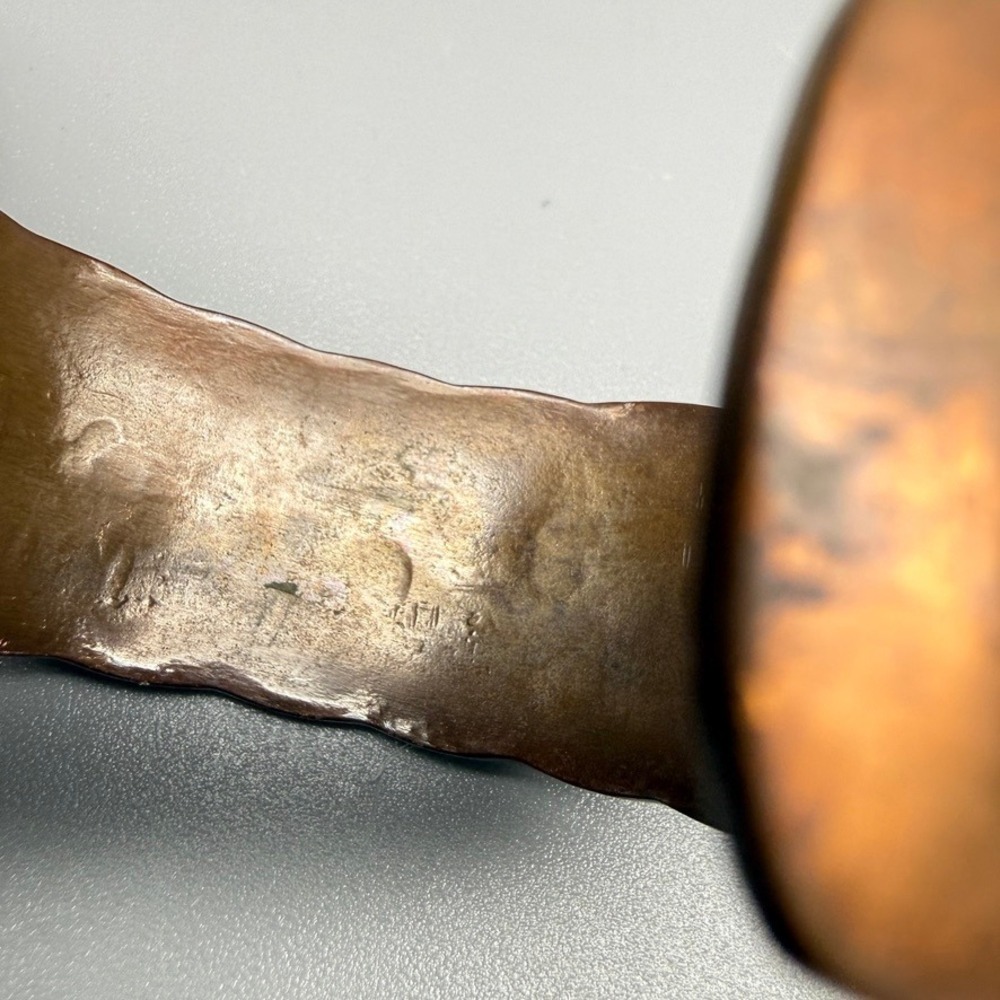 Navajo Nora Tahe Bill Copper Cuff Bracelet Signed Artisan Heavy Quality 7.25" - Picture 9 of 10